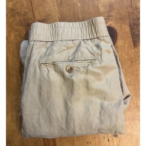 Cremieux Linen Pants 34x32 Tan Cool Comfort Beachy Vacation Preppy Lagenlook‎